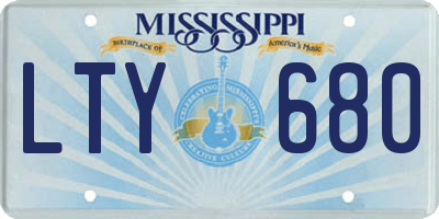 MS license plate LTY680