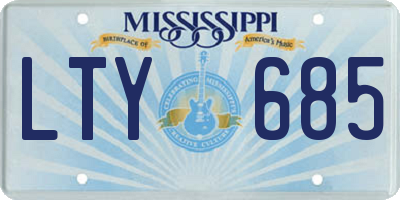 MS license plate LTY685