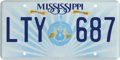 MS license plate LTY687