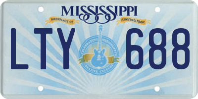 MS license plate LTY688