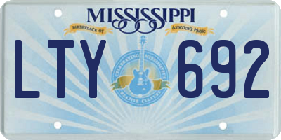 MS license plate LTY692