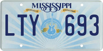 MS license plate LTY693