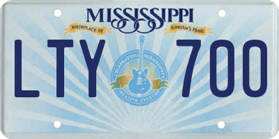 MS license plate LTY700