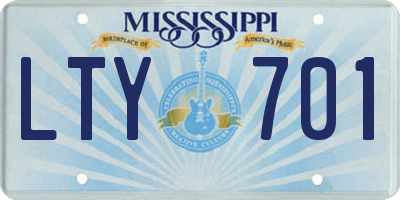 MS license plate LTY701