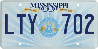 MS license plate LTY702