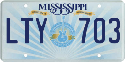 MS license plate LTY703