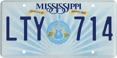 MS license plate LTY714