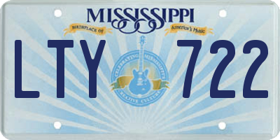 MS license plate LTY722