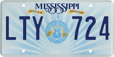 MS license plate LTY724
