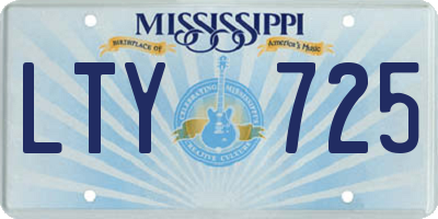 MS license plate LTY725