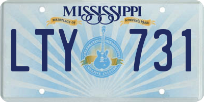 MS license plate LTY731