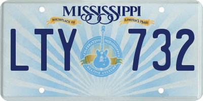 MS license plate LTY732