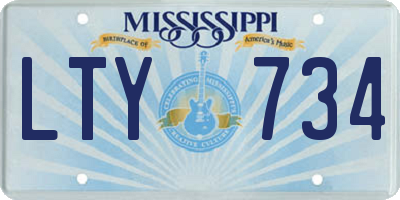 MS license plate LTY734