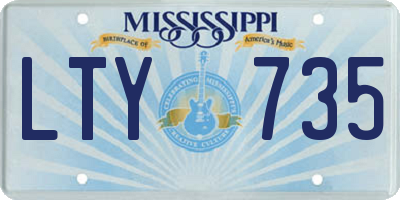 MS license plate LTY735