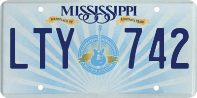 MS license plate LTY742
