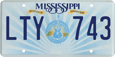 MS license plate LTY743