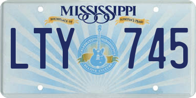 MS license plate LTY745