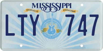 MS license plate LTY747