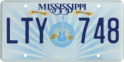 MS license plate LTY748