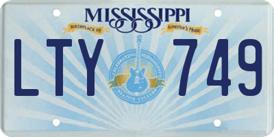 MS license plate LTY749