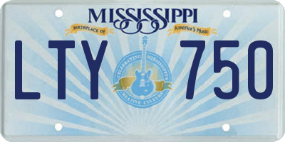 MS license plate LTY750