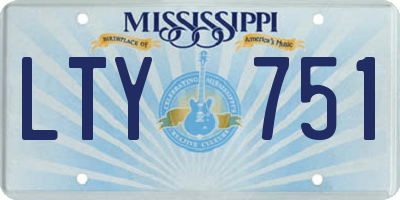 MS license plate LTY751