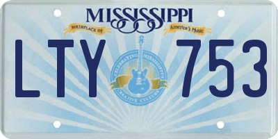 MS license plate LTY753