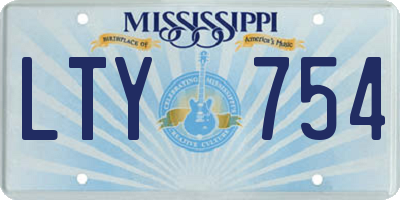 MS license plate LTY754