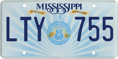 MS license plate LTY755