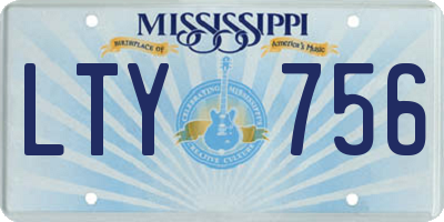 MS license plate LTY756