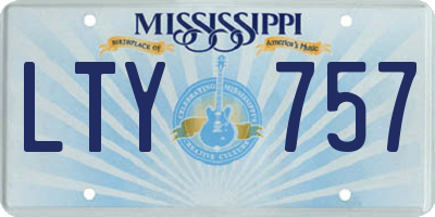 MS license plate LTY757