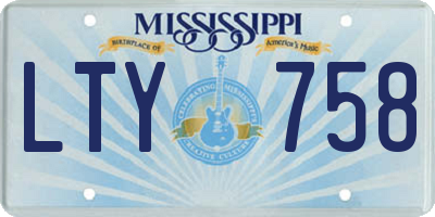 MS license plate LTY758