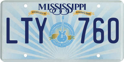 MS license plate LTY760