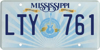 MS license plate LTY761