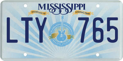 MS license plate LTY765