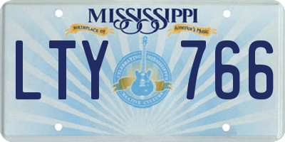 MS license plate LTY766