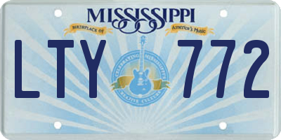 MS license plate LTY772