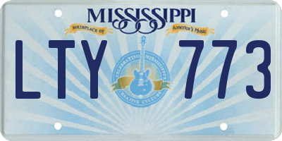 MS license plate LTY773