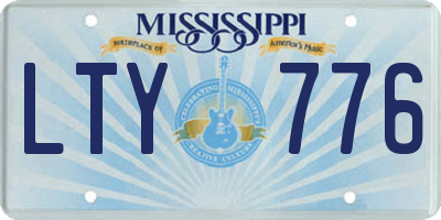 MS license plate LTY776