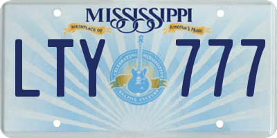 MS license plate LTY777