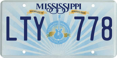 MS license plate LTY778