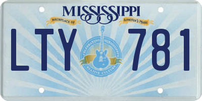 MS license plate LTY781