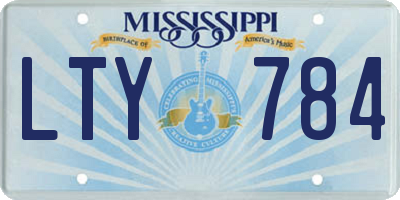MS license plate LTY784