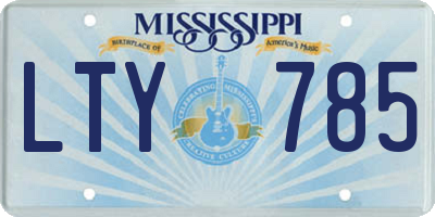 MS license plate LTY785