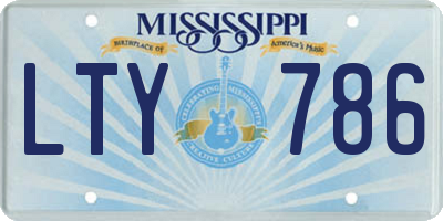 MS license plate LTY786
