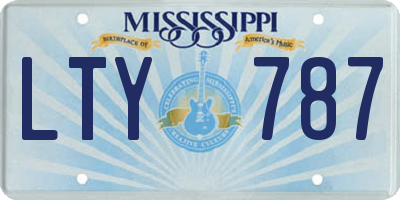 MS license plate LTY787