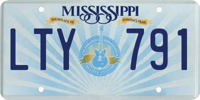 MS license plate LTY791