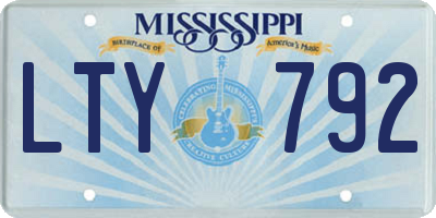 MS license plate LTY792