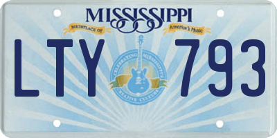 MS license plate LTY793