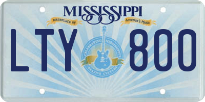 MS license plate LTY800